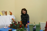 Big smile of a Japanese student - Flower Design of Britain Autumn class in London